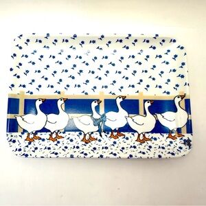 R2S Keller Charles Phladelphia Geese on Parade Melamine Plate Tray Made in Italy